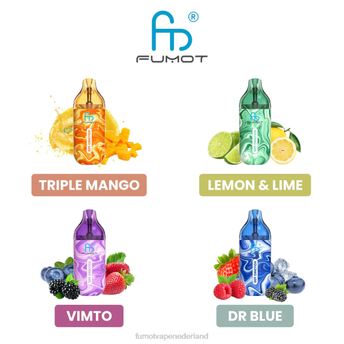 Fumot Store - Fumot Volcano 600 tpd-conforme wegwerpvape - 2 ml (set van 3 stuks) 2P42290 Citroen limoen