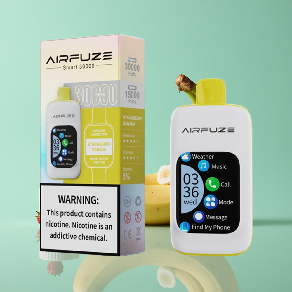 AirFuze Smart 30000 Puffs Disposable Pod 900mAh Type-C 5% Strawberry Banana