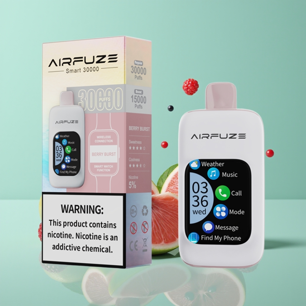 AirFuze Smart 30000 Puffs Disposable Pod Berry Burst 900mAh Type-C Touchscreen
