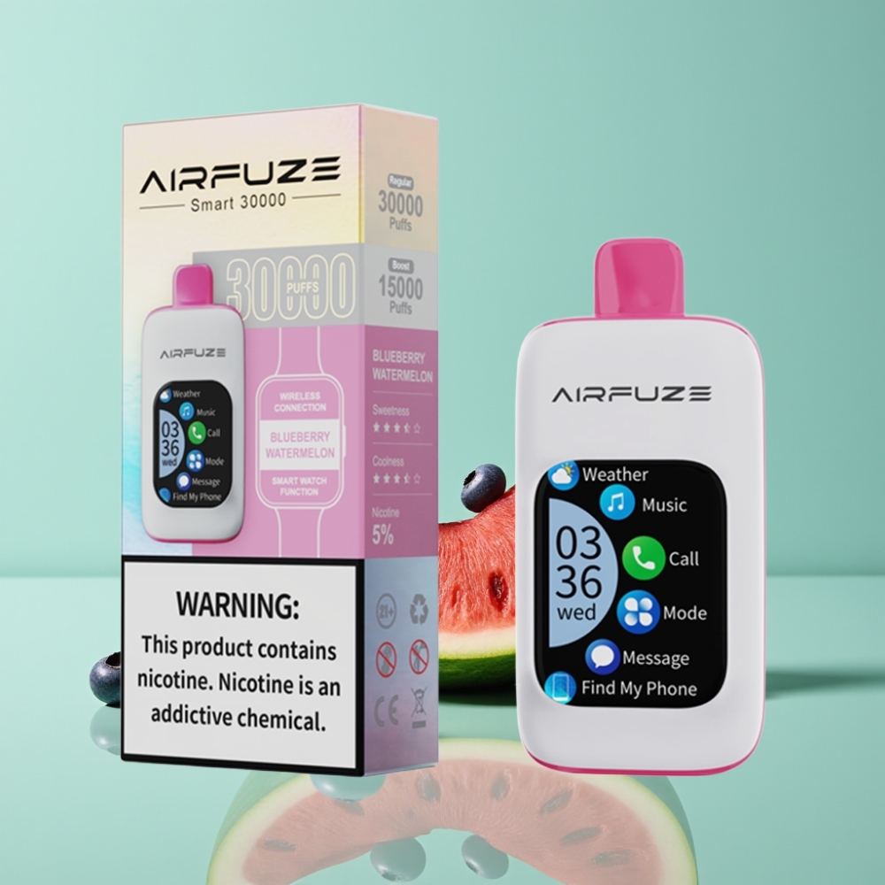 AirFuze Smart 30000 Puffs Disposable Pod Touchscreen Type-C Blauwe Bes Watermeloen