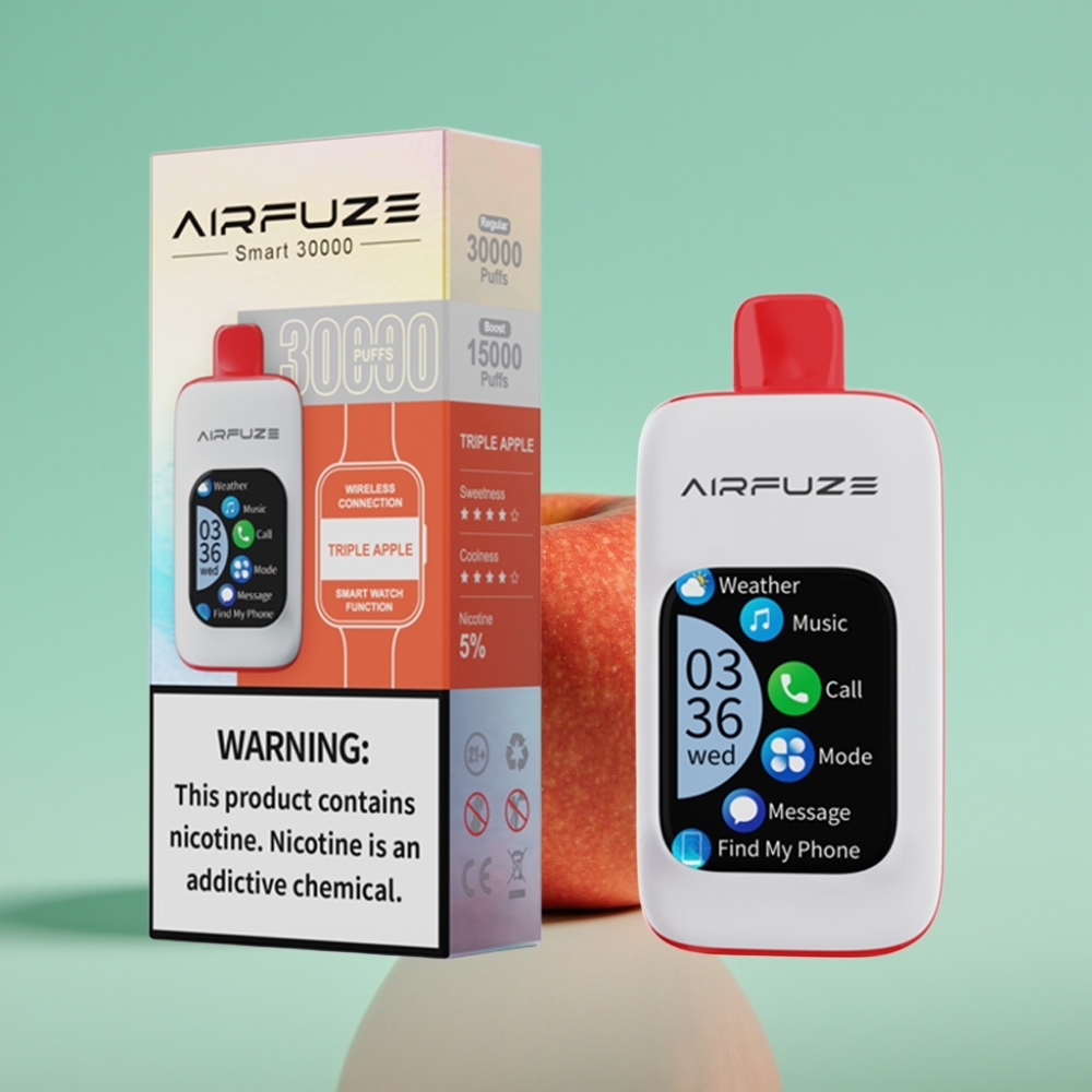 AirFuze Smart 30000 Puffs Disposable Pod Triple Apple 5% 900mAh Type-C Touch