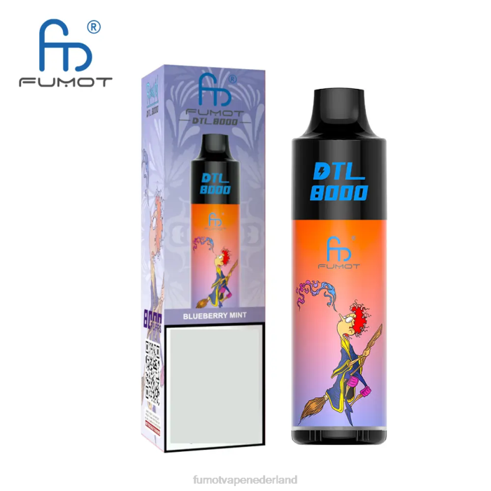 Fumot Netherlands - Fumot DTL 8000 wegwerp-vape-pen - 16 ml (1 stuk) 2P42416 bosbessen munt