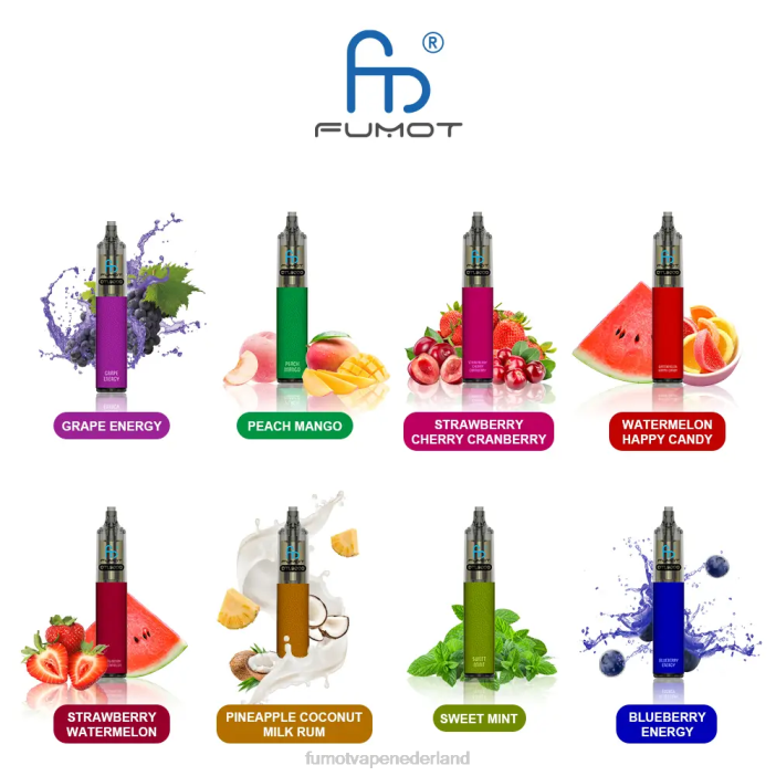Fumot Netherlands - Fumot DTL wegwerp vape-pen 9000- 18ml (1 stuk) 2P42376 druiven energie
