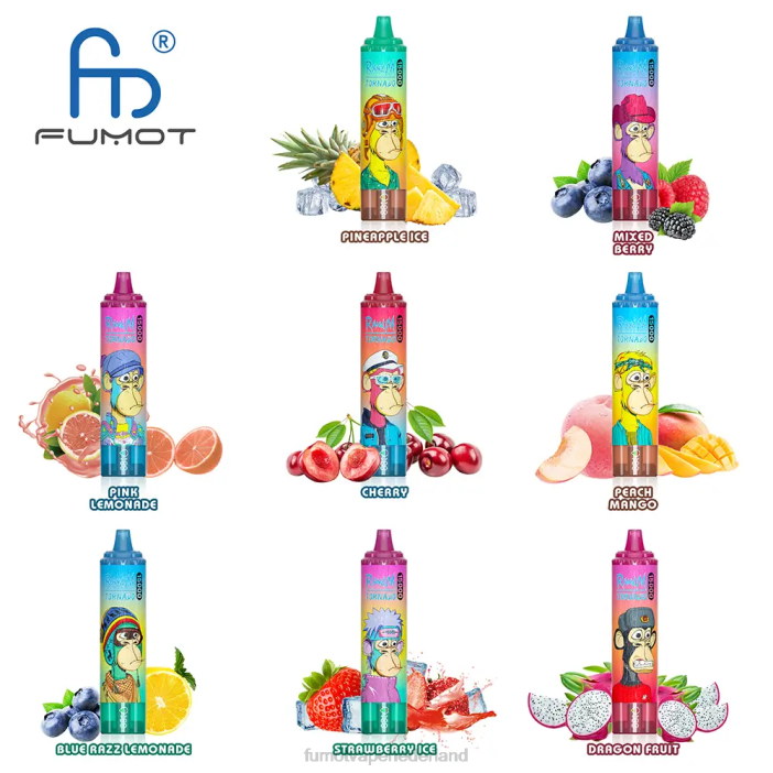 Fumot Netherlands - Fumot Tornado 25 ml 15000 wegwerpvape (1 stuk) 2P42196 blauwe razz-limonade