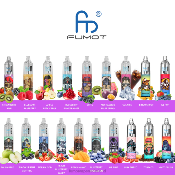 Fumot Store - Fumot Tornado 7000 wegwerp-vape-pen 0% - 14 ml (1 stuk) 2P42550 vimto verpletteren