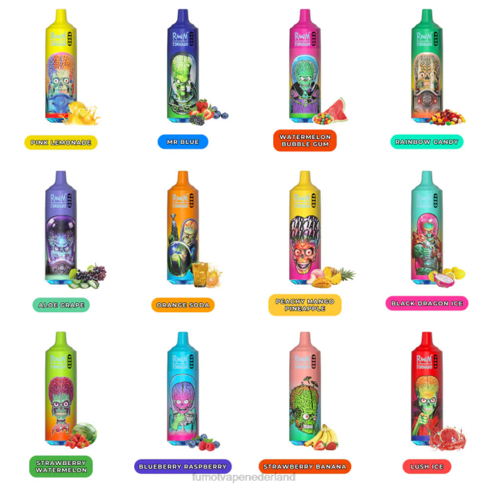 Fumot Vape Flavors - Fumot Tornado 9000 wegwerp-vape-pen - 18 ml (1 stuk) 2P428 perzikkleurige mango-ananas