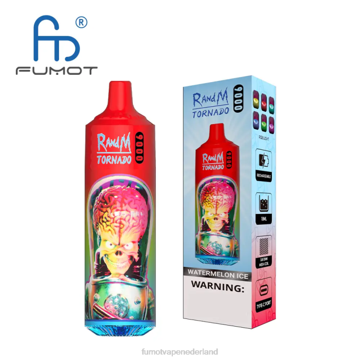 Fumot Vape Flavors - Fumot Tornado 9000 wegwerp-vape-pen - 18 ml (1 stuk) 2P428 perzikkleurige mango-ananas