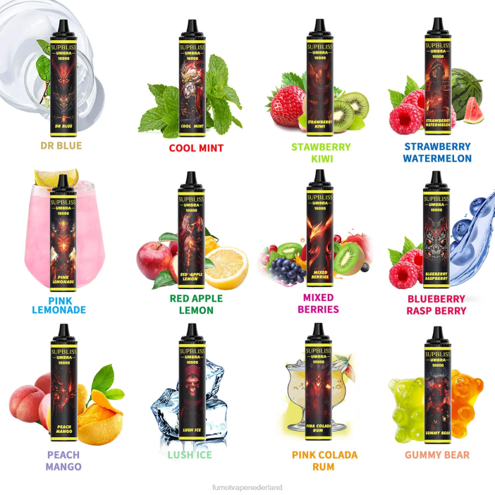 Fumot Vape Sale - Fumot Supbliss Umbra 10000 (1 stuk) wegwerp-vape-pen - 20 ml 2P42479 gemixte bessen